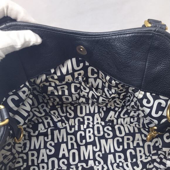 Marc By Marc Jacobs Black Pebbled Leather Double Handles Shoulder Bag - Picture 14 of 16